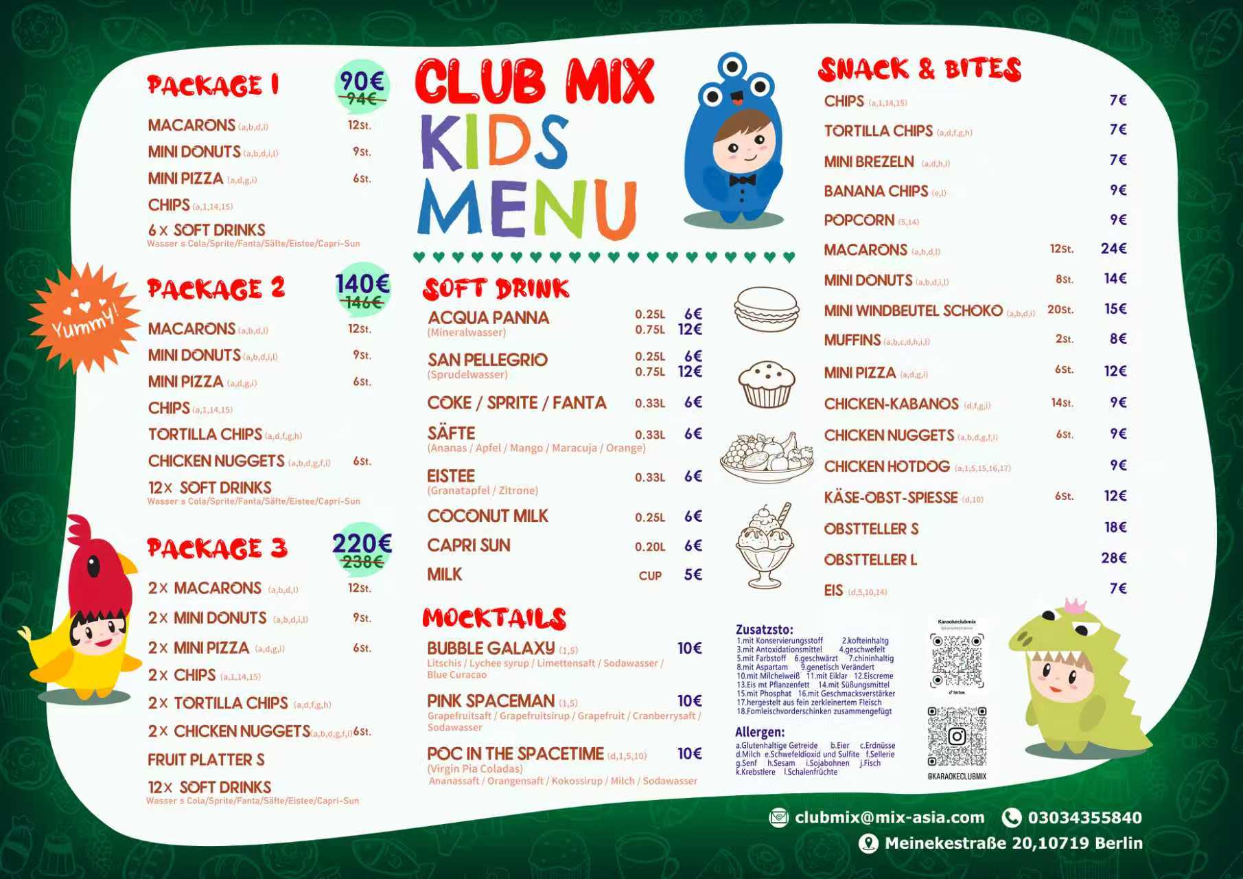 Kids Menü German