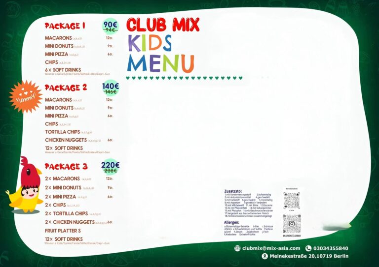 Kids Menü package German